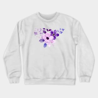 Purple Watercolor Wild Flower Crewneck Sweatshirt